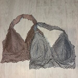 Aeropostale Gray and Brown Bra Set Intimates